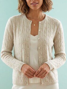 Crystal-Kobe Cream Cardigan Sweater Size‎ M